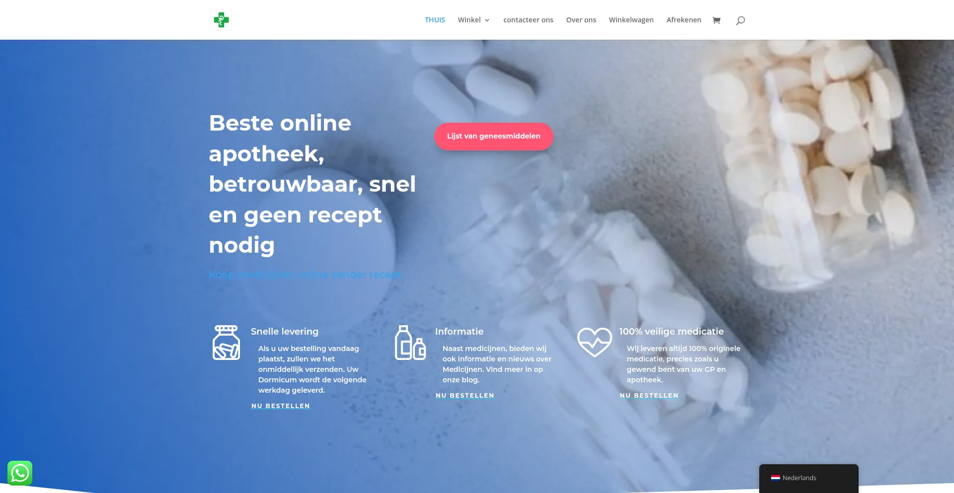 Website screenshot of Voogdapotheek.com