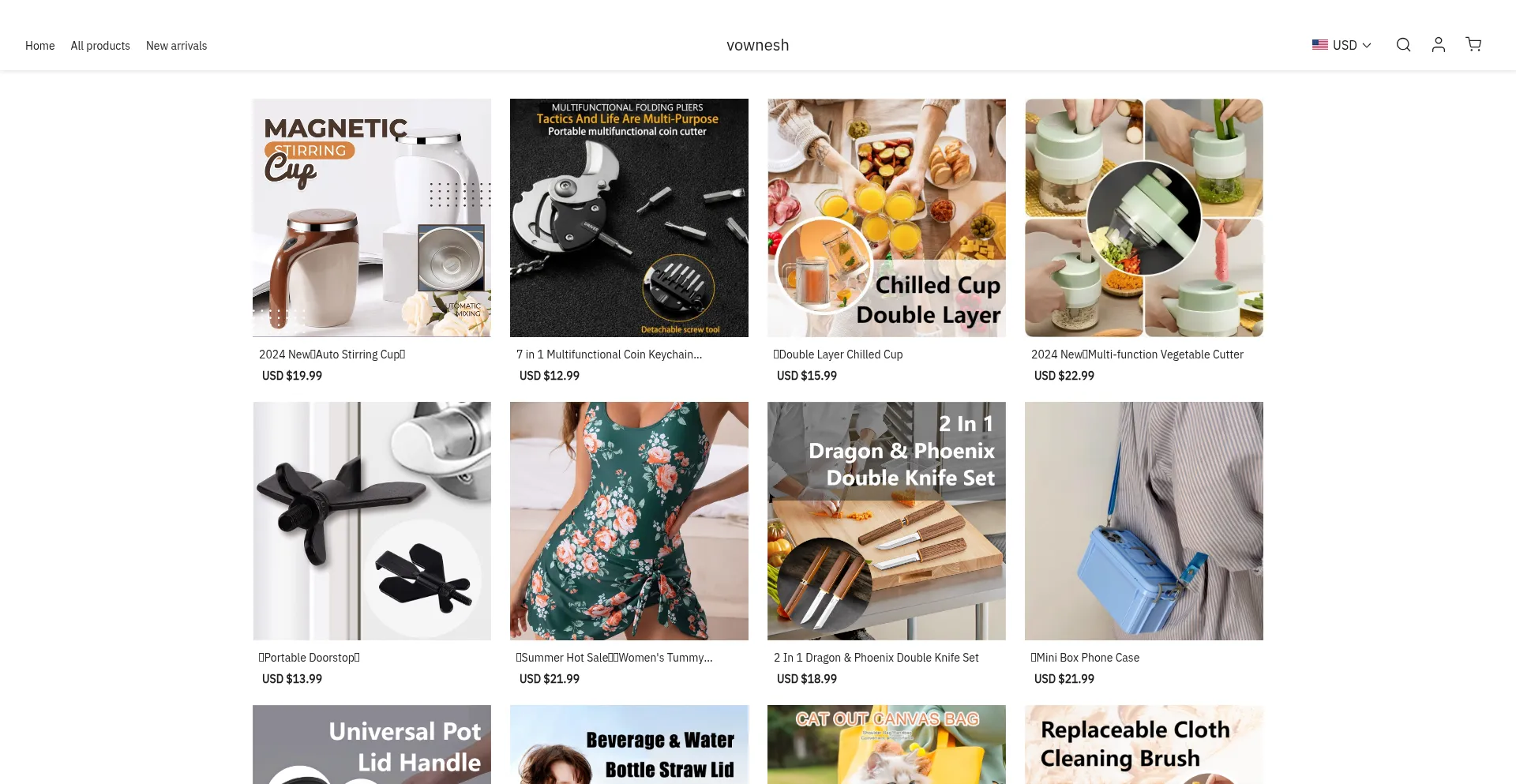 Website screenshot of Vownesh.com