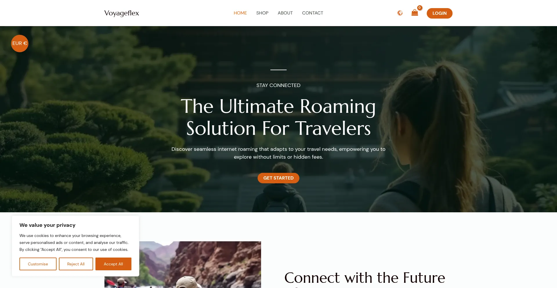 Website screenshot of Voyageflex.com