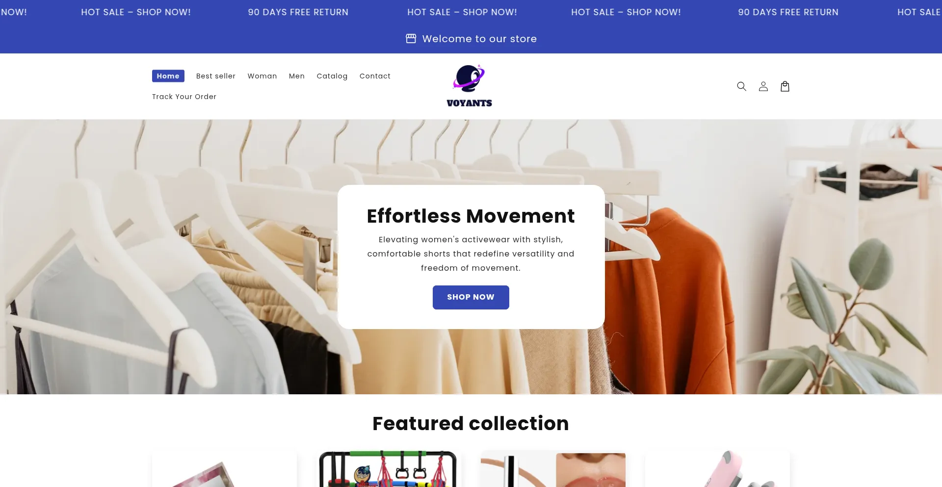 Website screenshot of Voyants.store