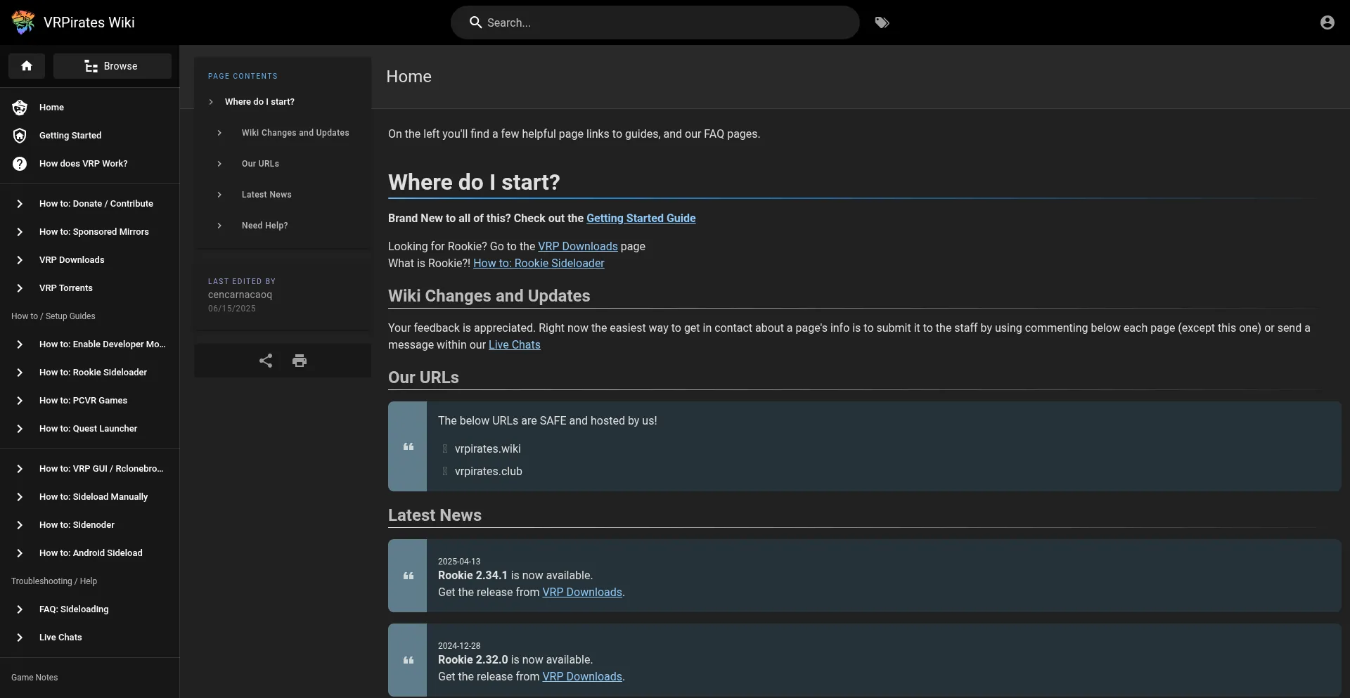 Website screenshot of Vrpirates.club