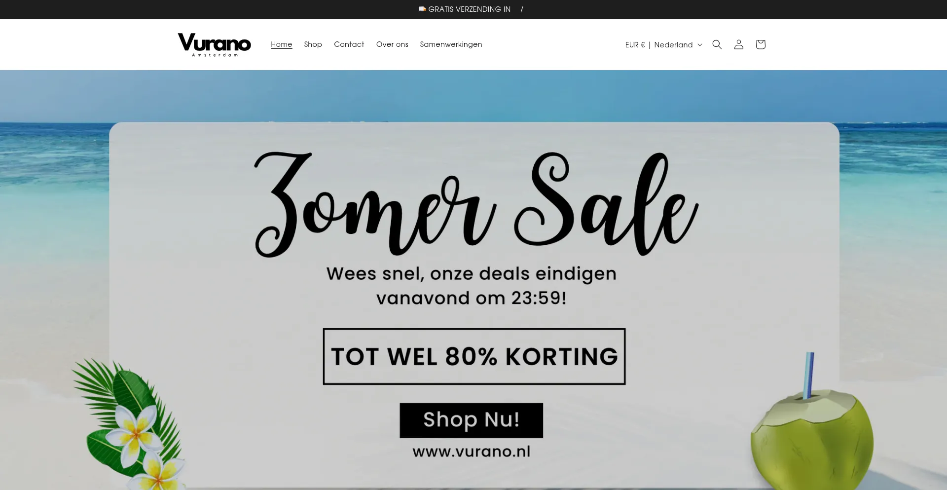 Website screenshot of Vurano-adam.nl