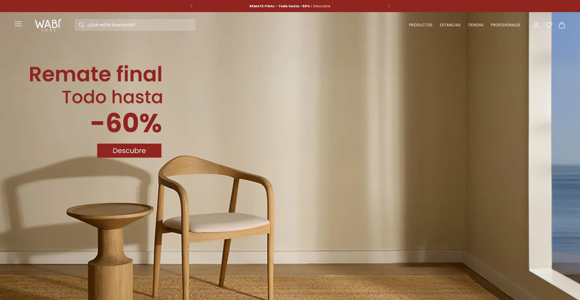 Website screenshot of Wabihome.com
