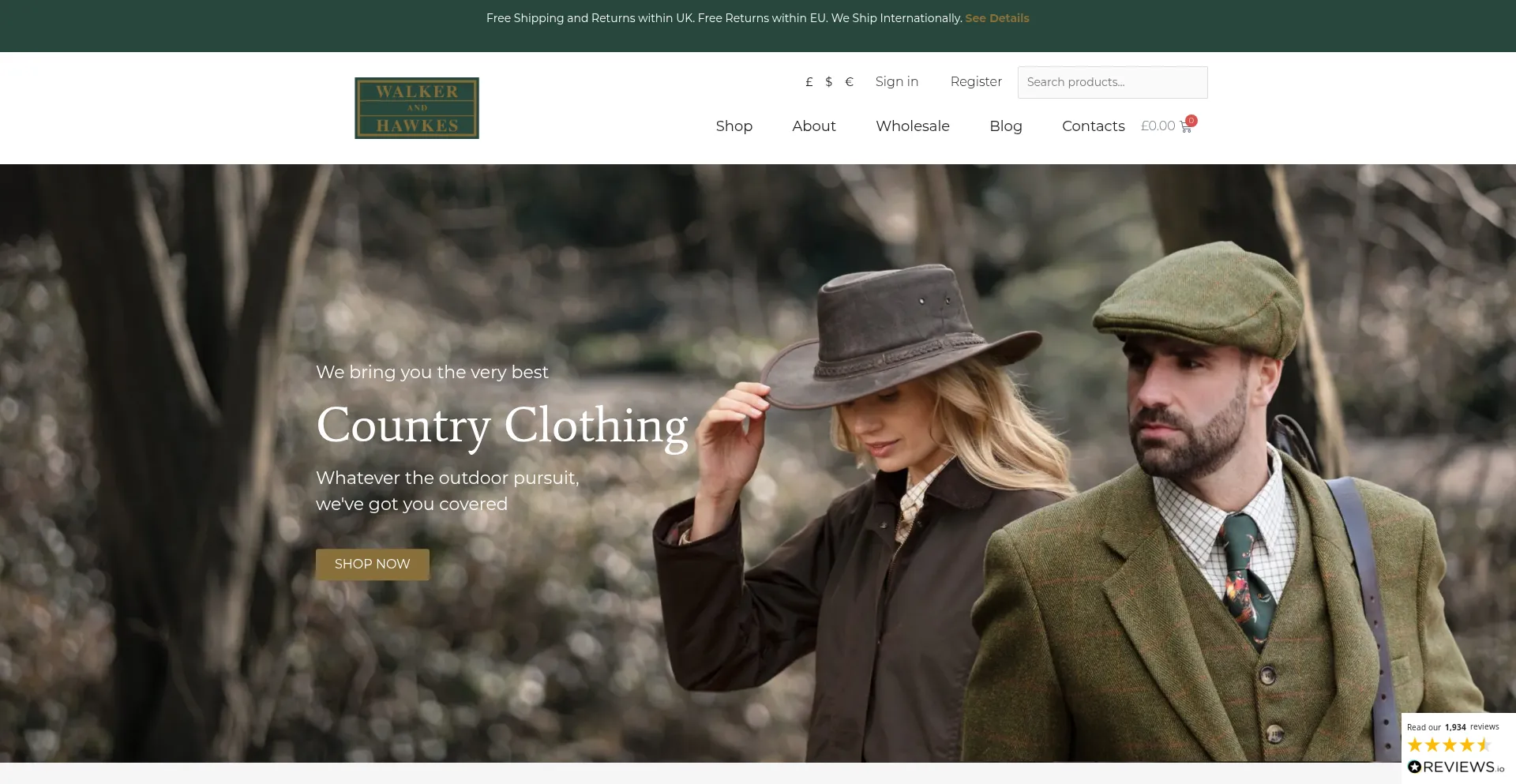 Website screenshot of Walkerandhawkes.com