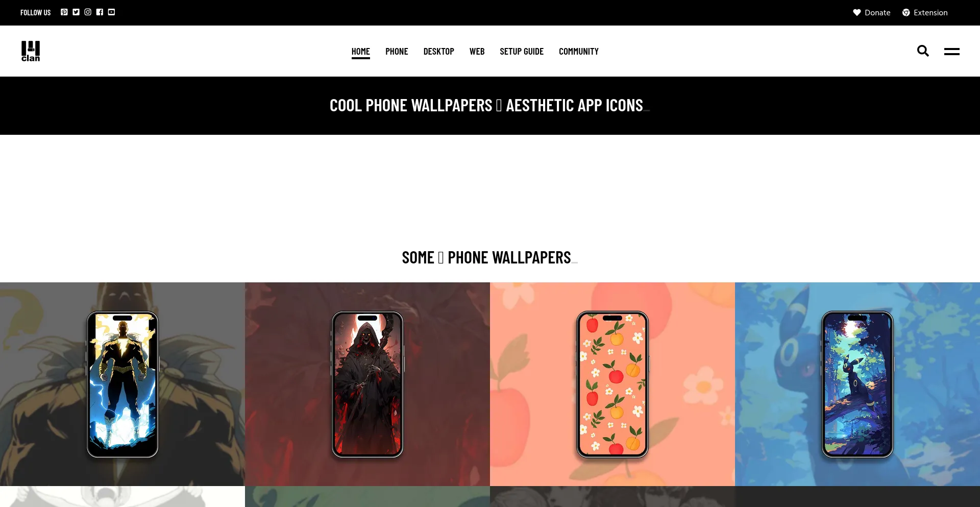 Website screenshot of Wallpapers-clan.com