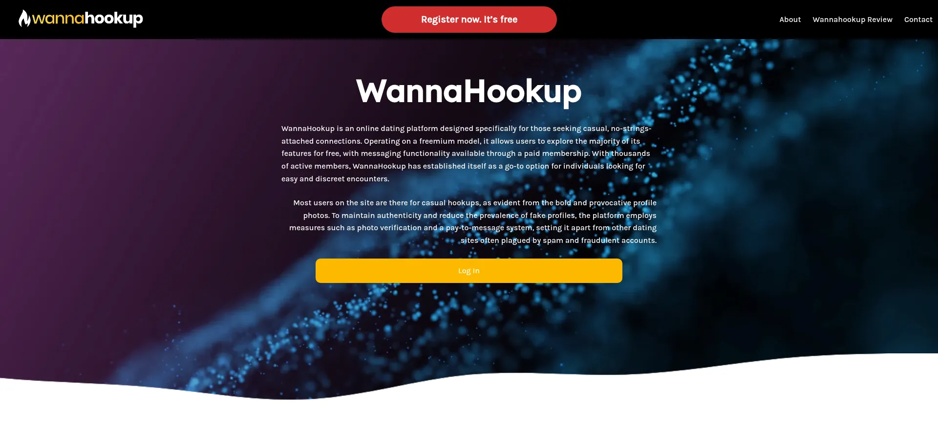 Website screenshot of Wannahookup.net