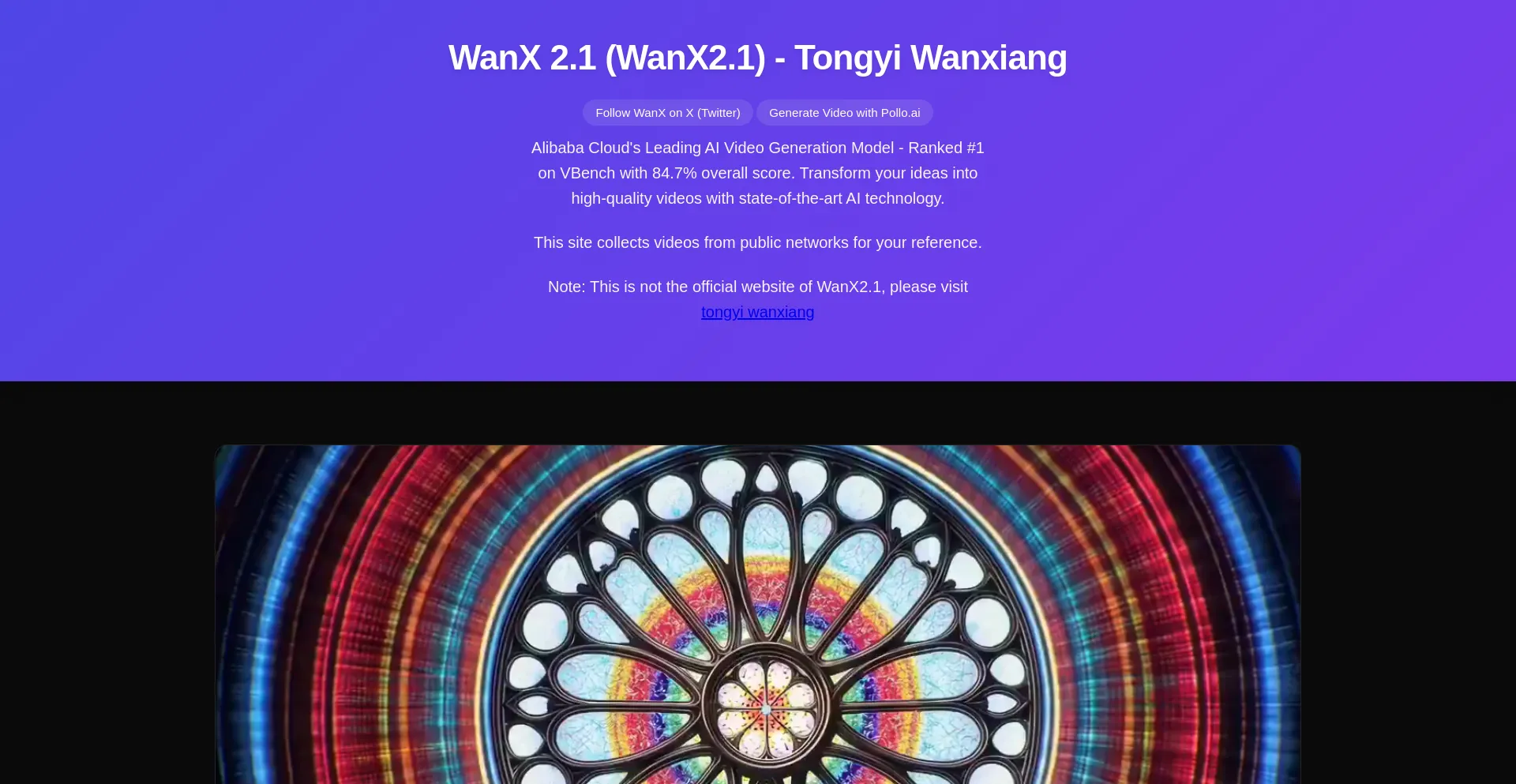 Website screenshot of Wanx.space