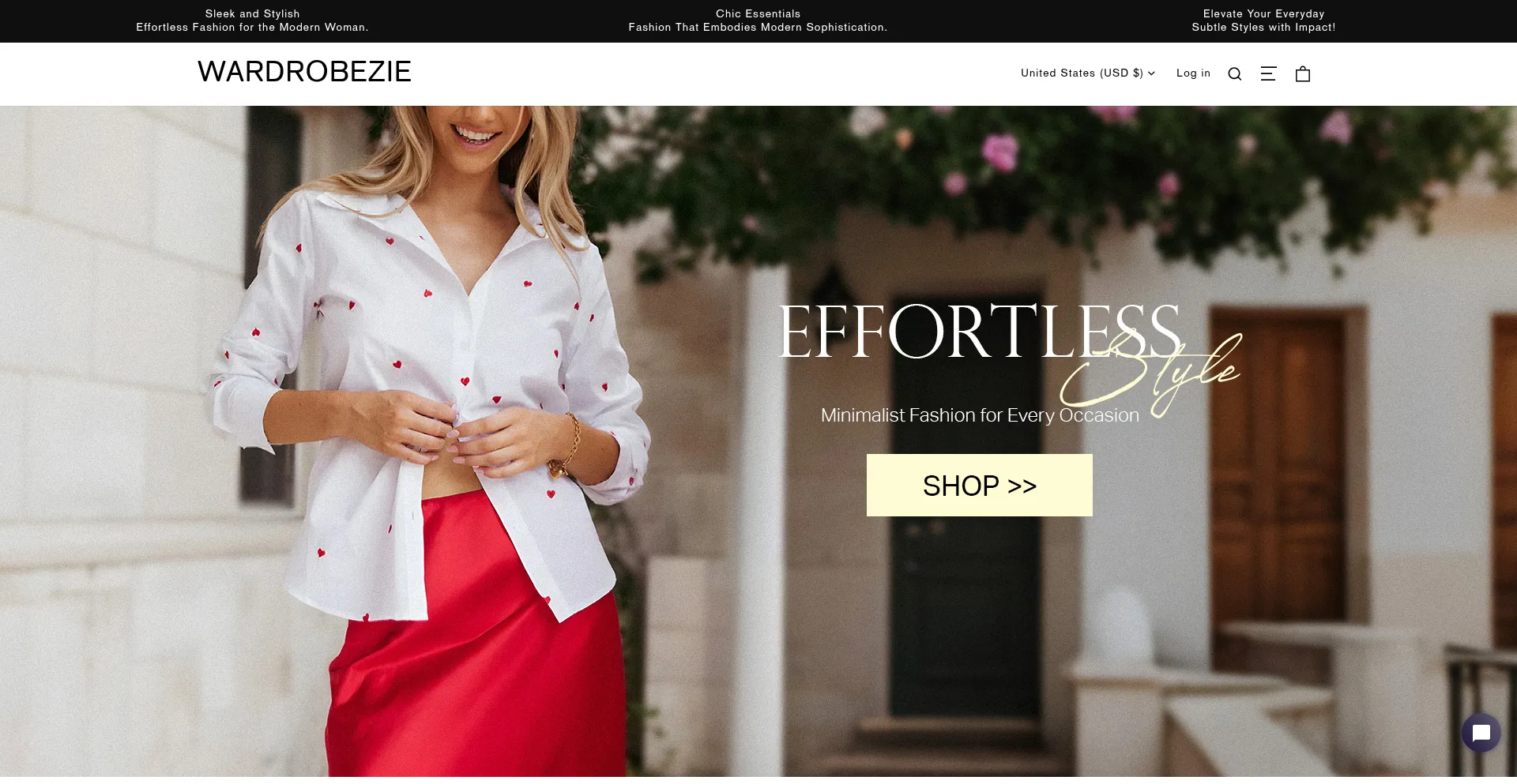 Website screenshot of Wardrobezie.com