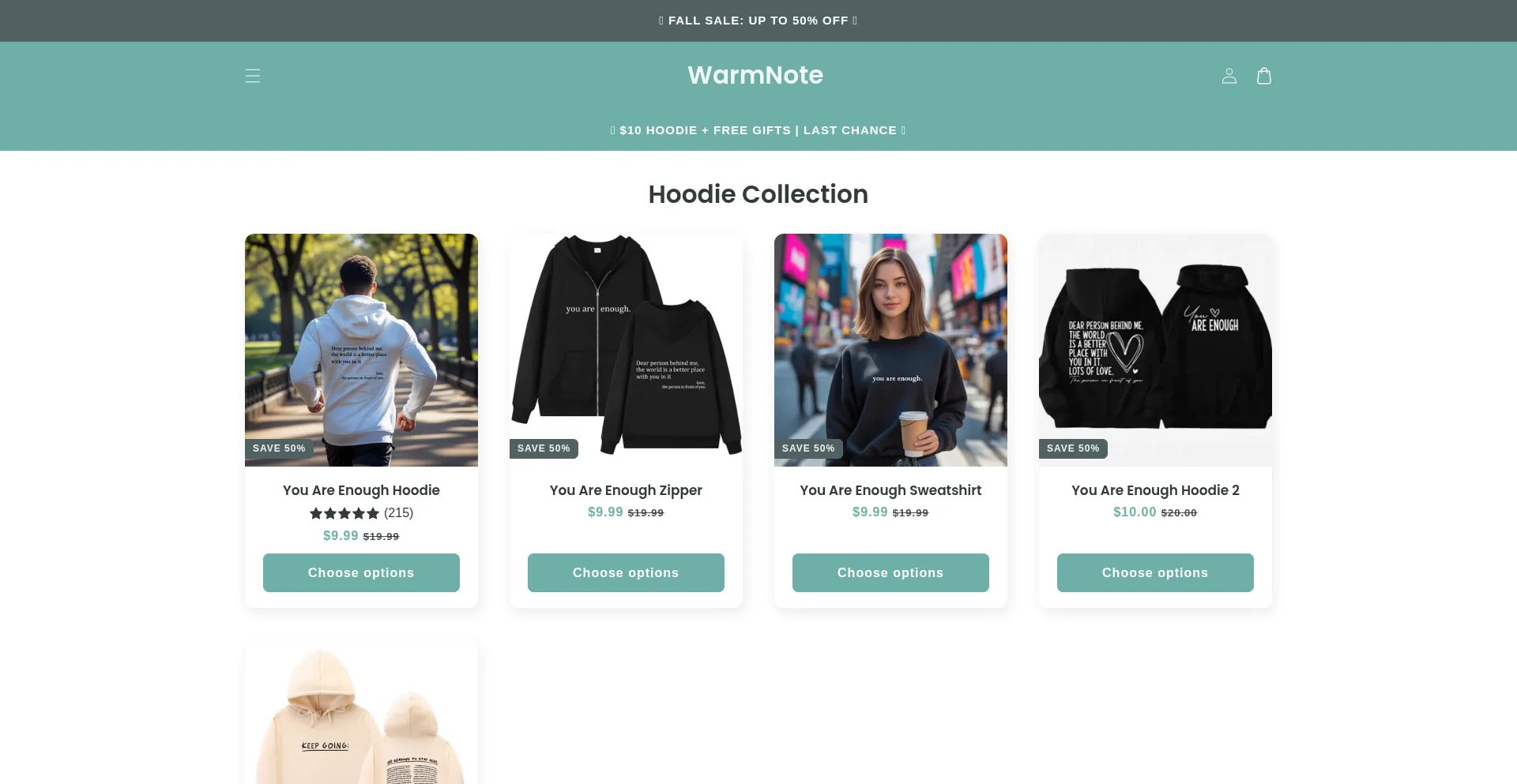 Warmnoteshop.com Screenshot