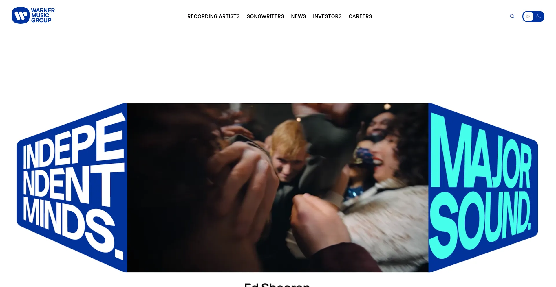 Website screenshot of Warnerartists.net