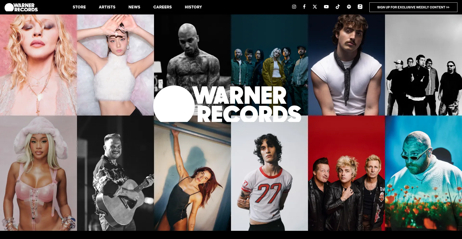 Warnerrecords.com Screenshot