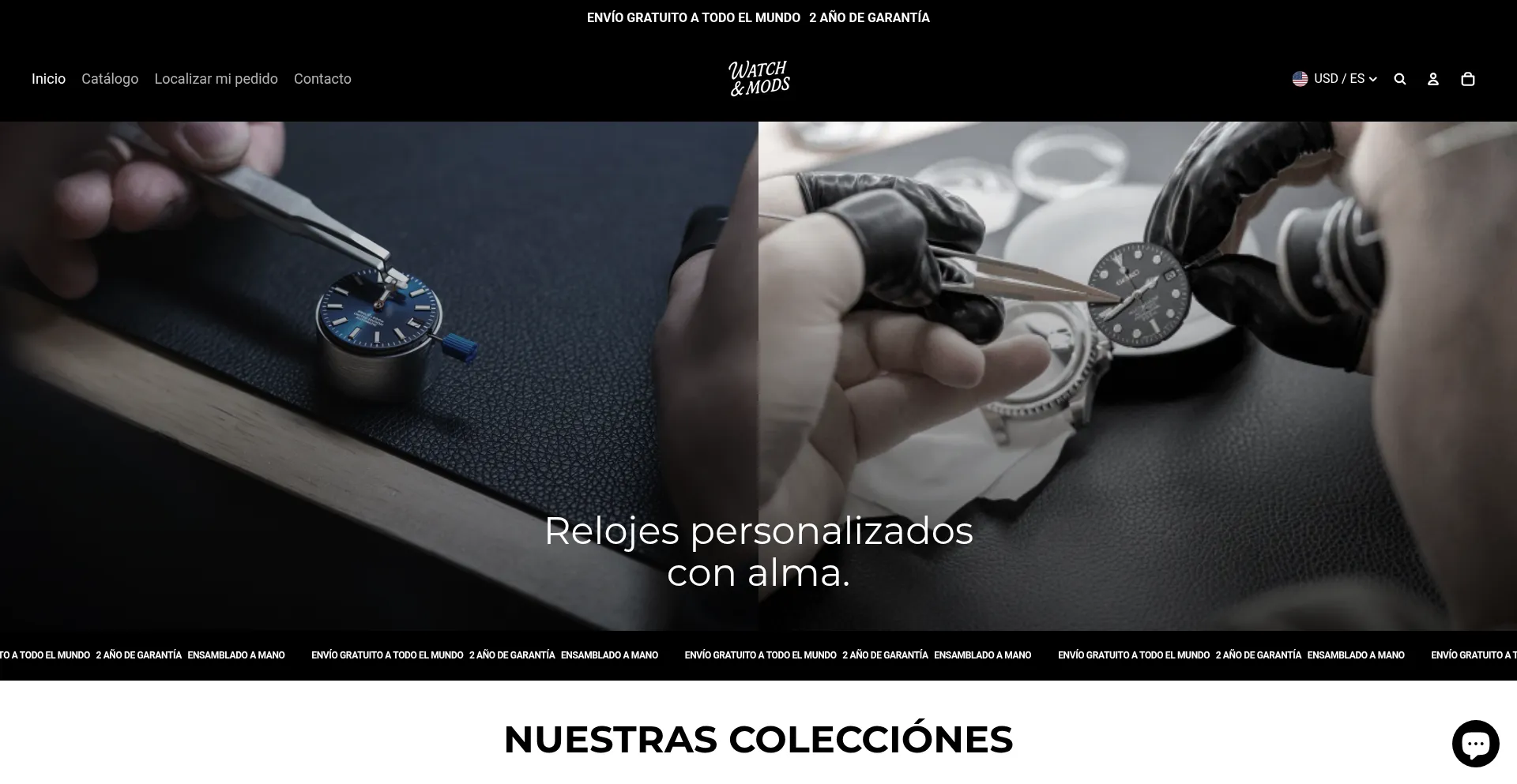 Website screenshot of Watchandmods.com