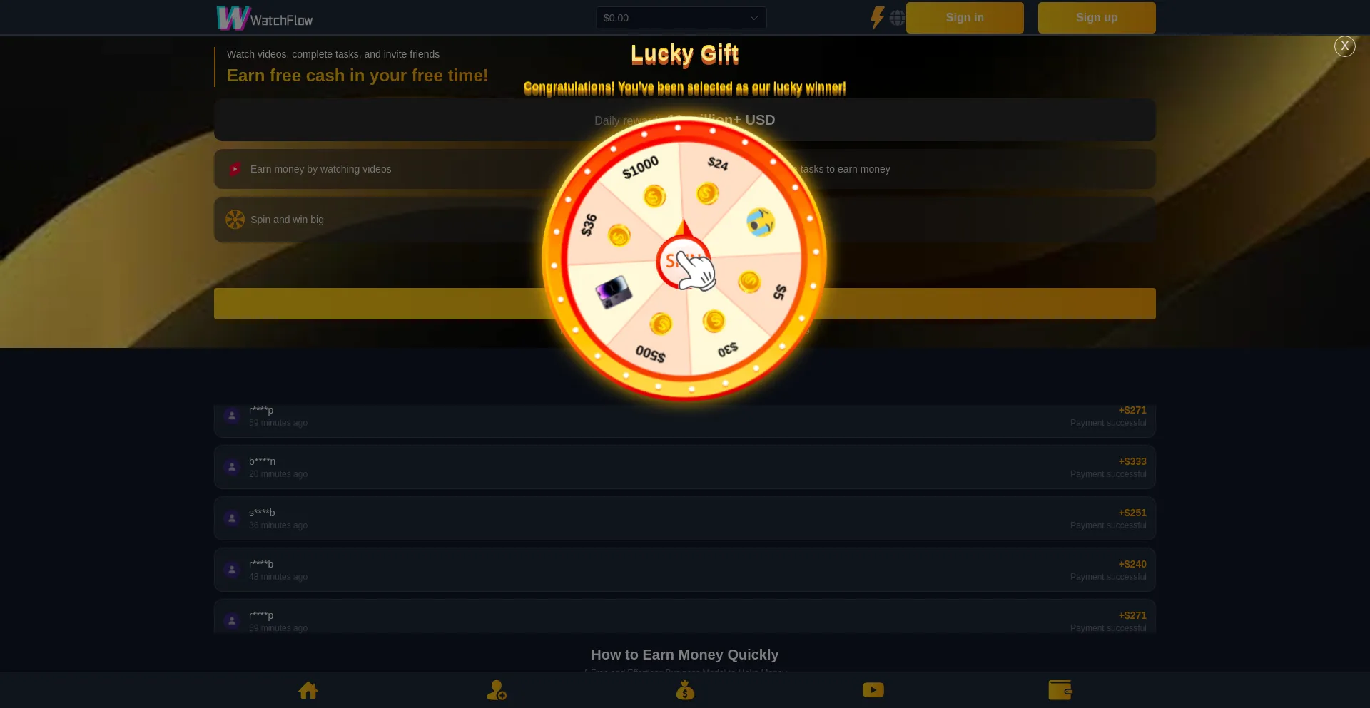 Website screenshot of Watchfflow.buzz