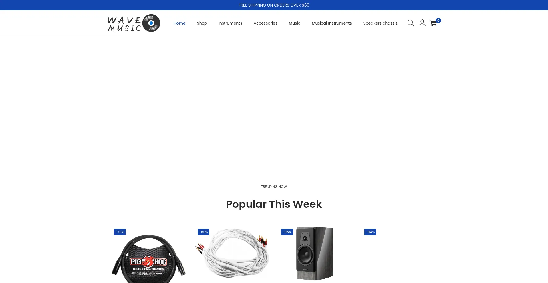 Website screenshot of Wavemusicshop.com