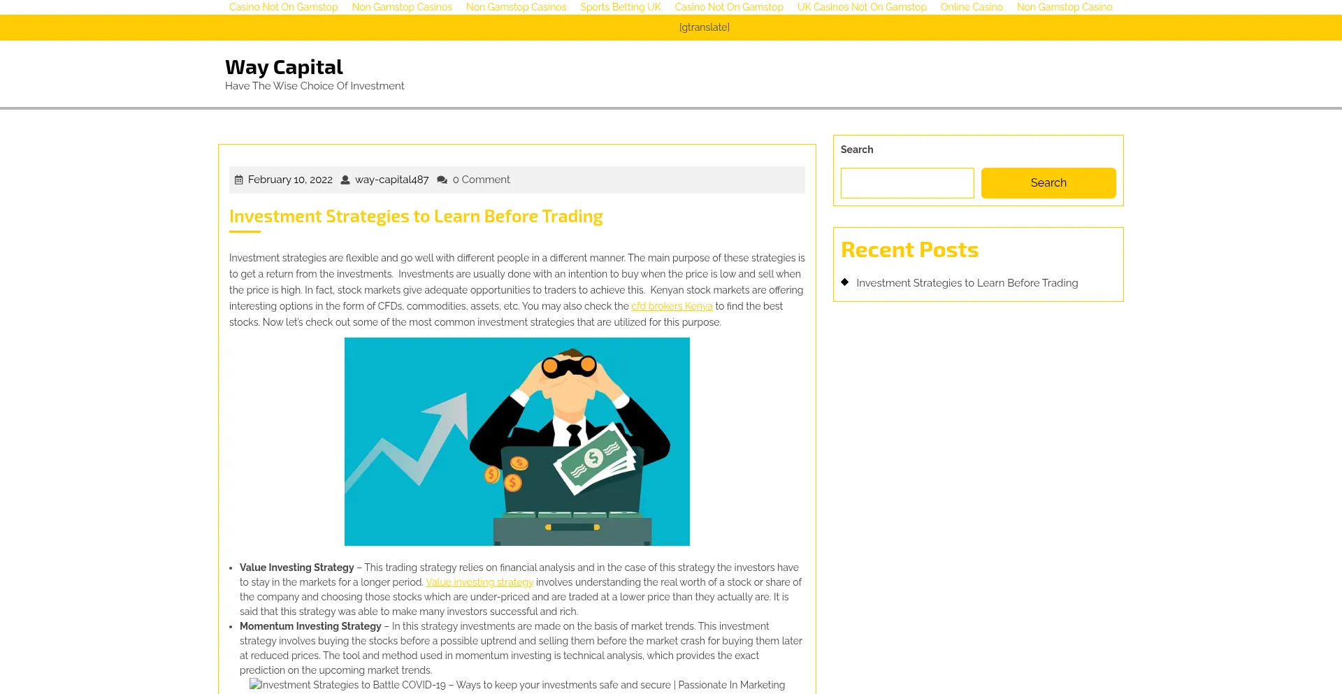Website screenshot of Way-capital.com