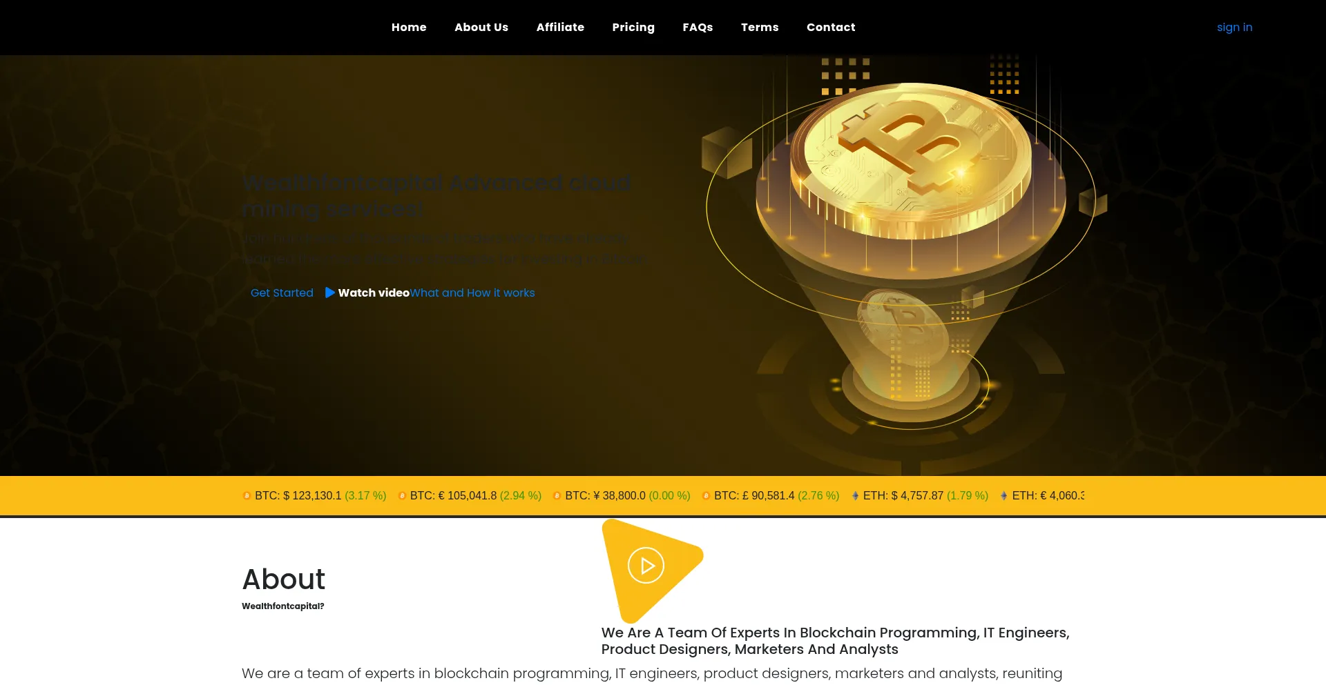 Website screenshot of Wealthfontscapital.com