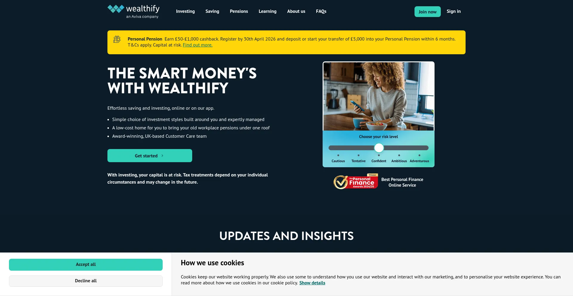 Wealthify.com Screenshot