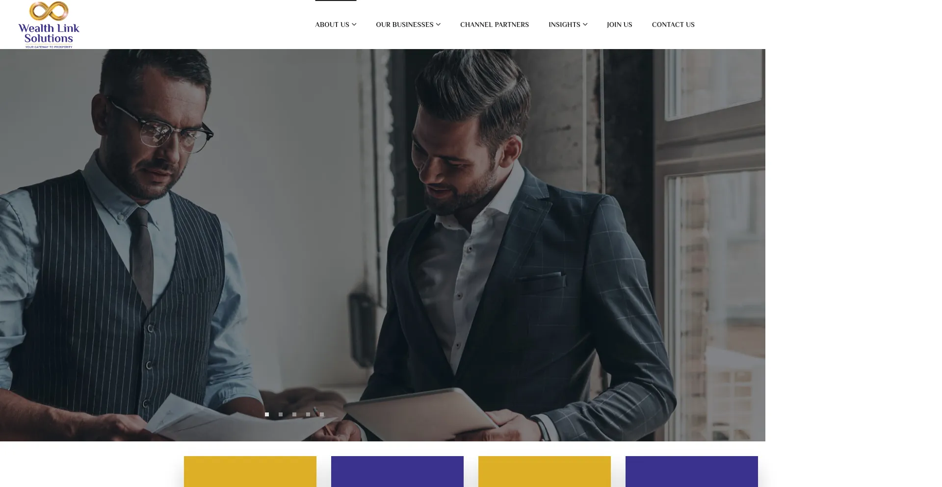 Website screenshot of Wealthlink-solutions.com
