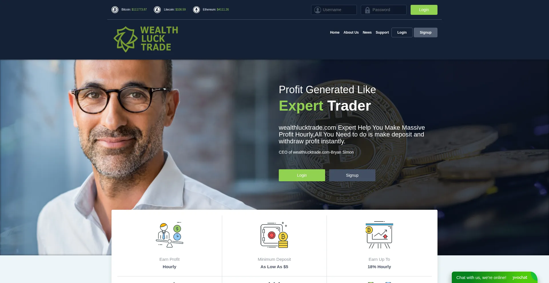 Wealthlucktrade.com Screenshot