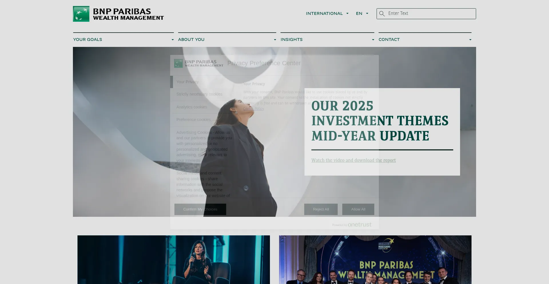 Website screenshot of Wealthmanagement.bnpparibas