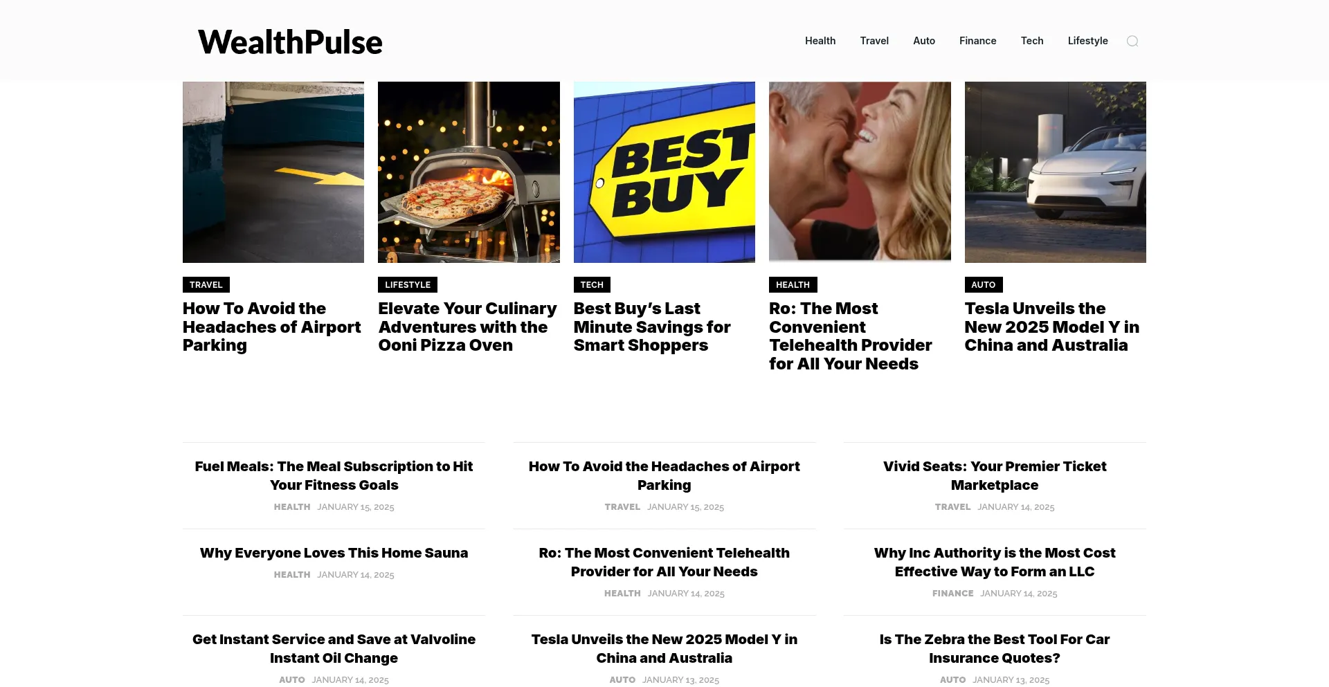 Website screenshot of Wealthpulse.com