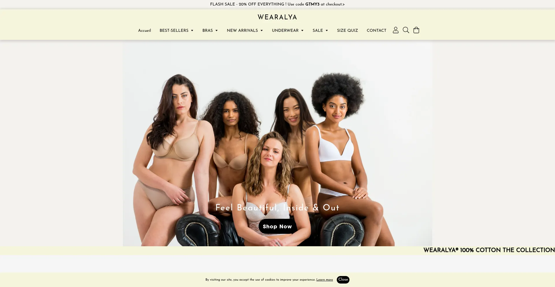 Website screenshot of Wearalya.com