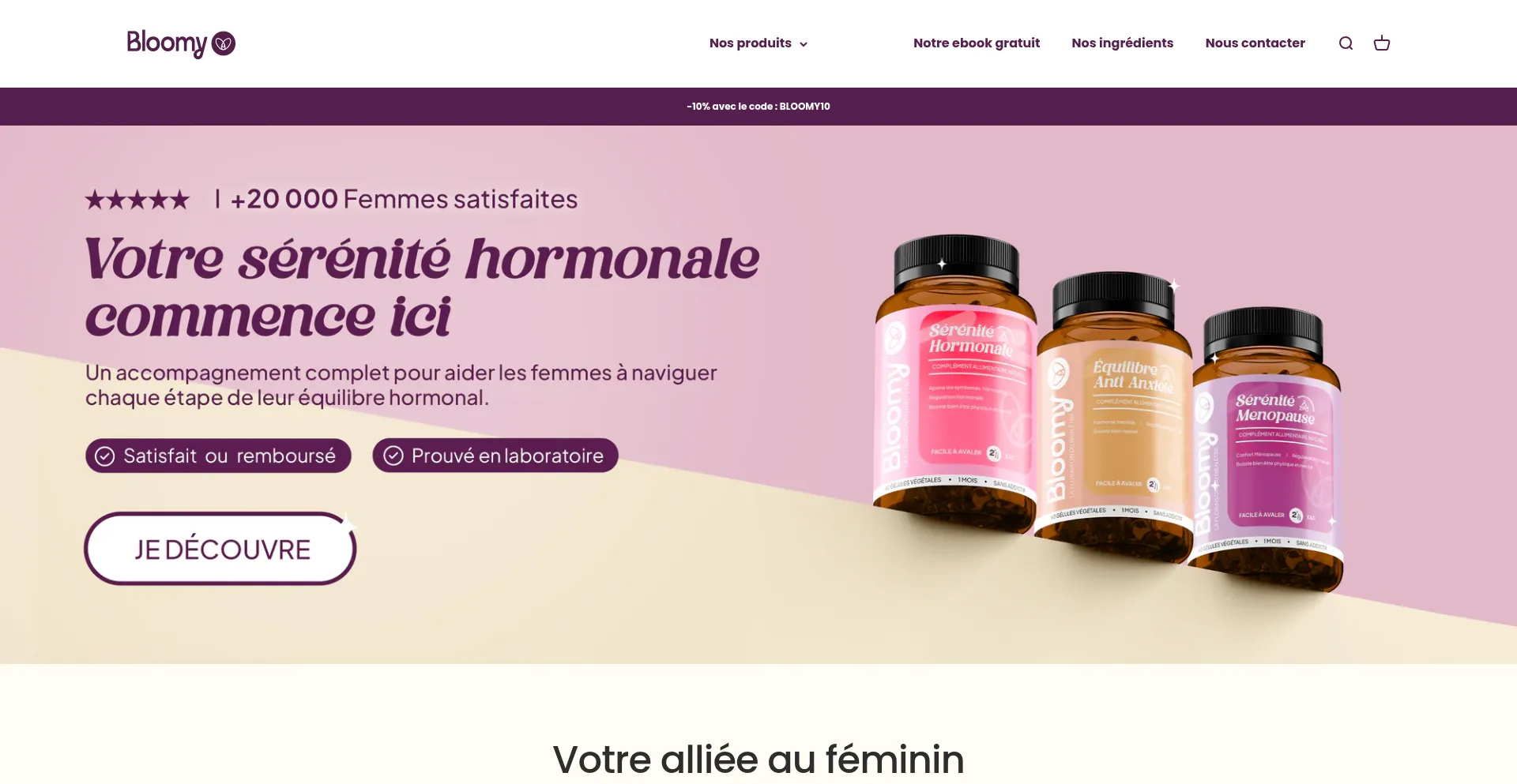 Website screenshot of Wearebloomy.com