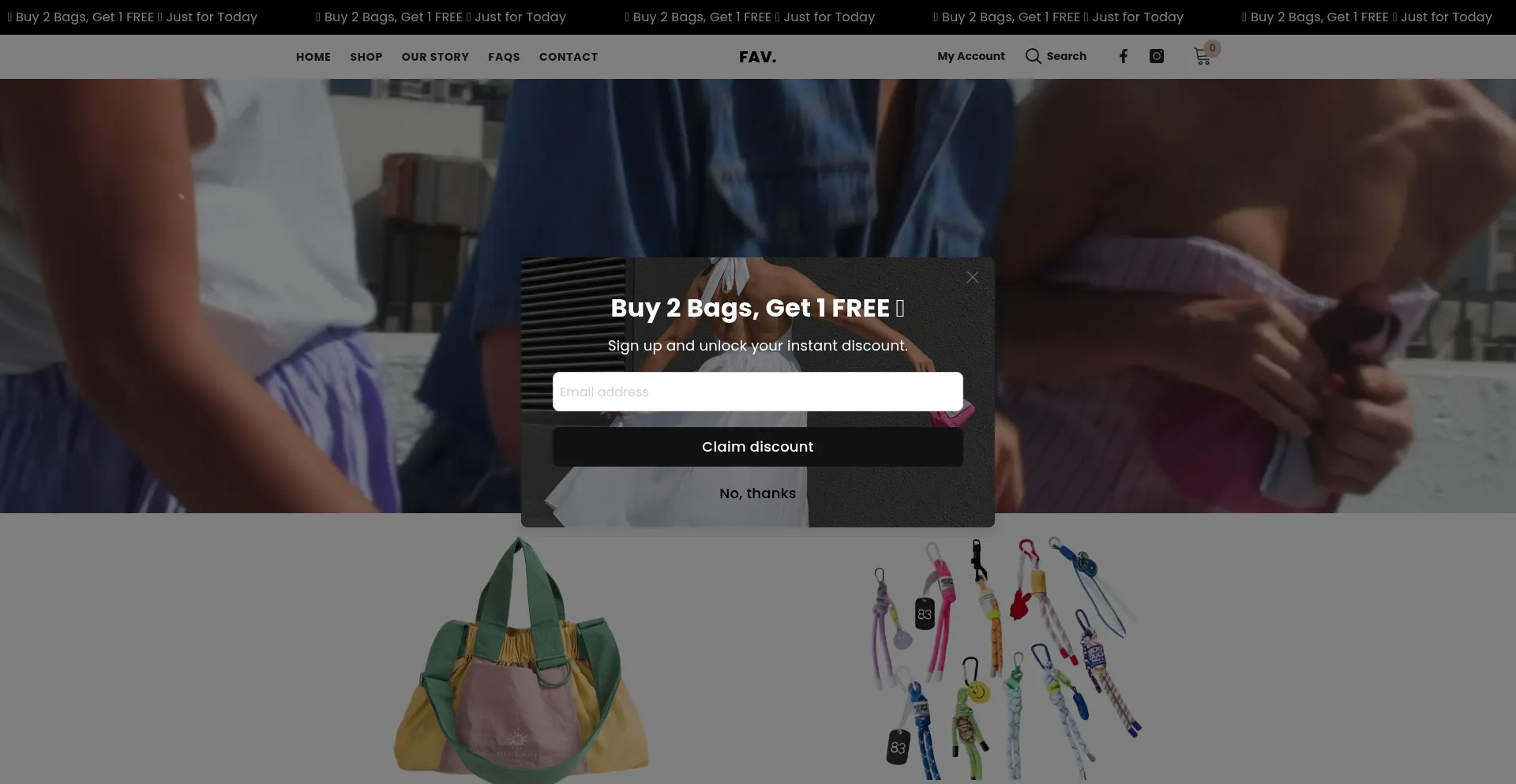 Website screenshot of Wearefav.com