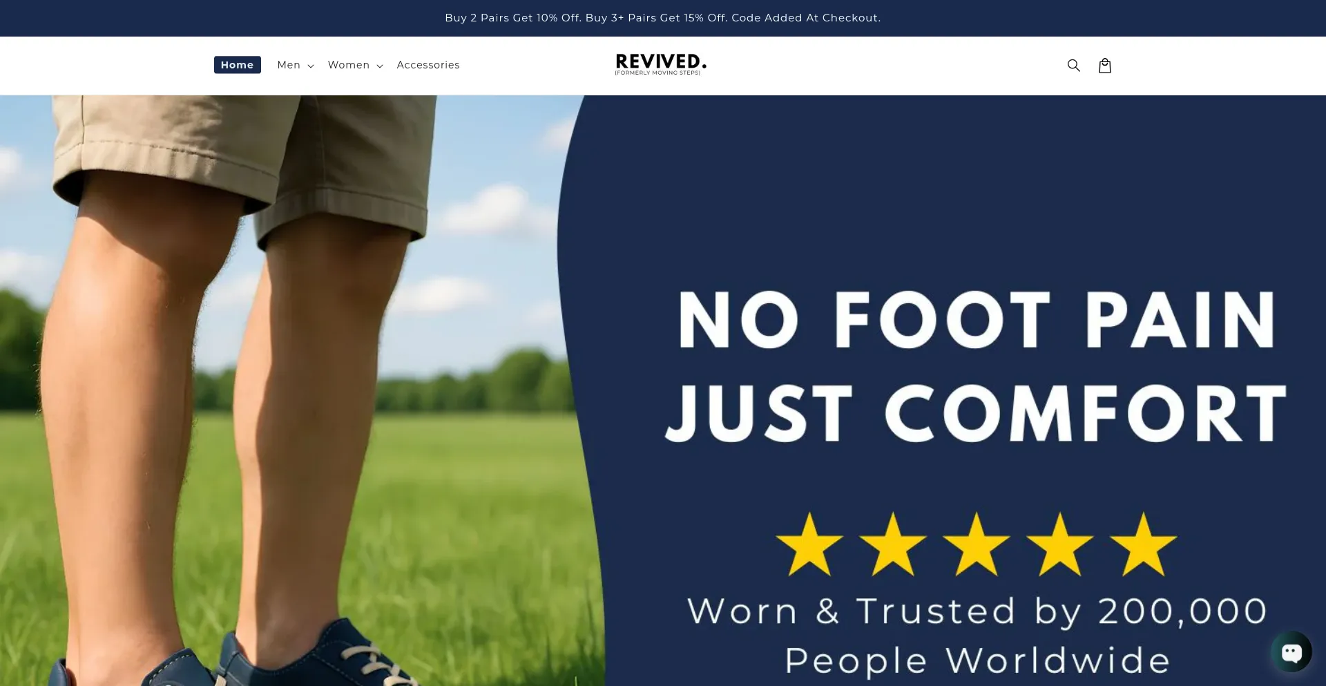 Website screenshot of Wearrevived.com
