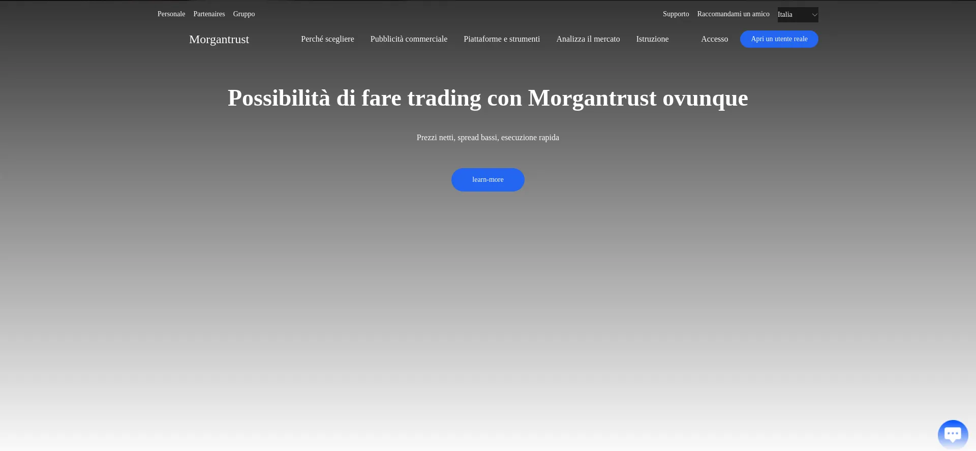 Website screenshot of Web.morgantrust.ai