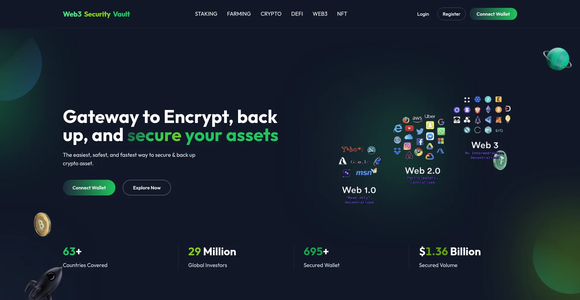 Website screenshot of Web3securityvault.com