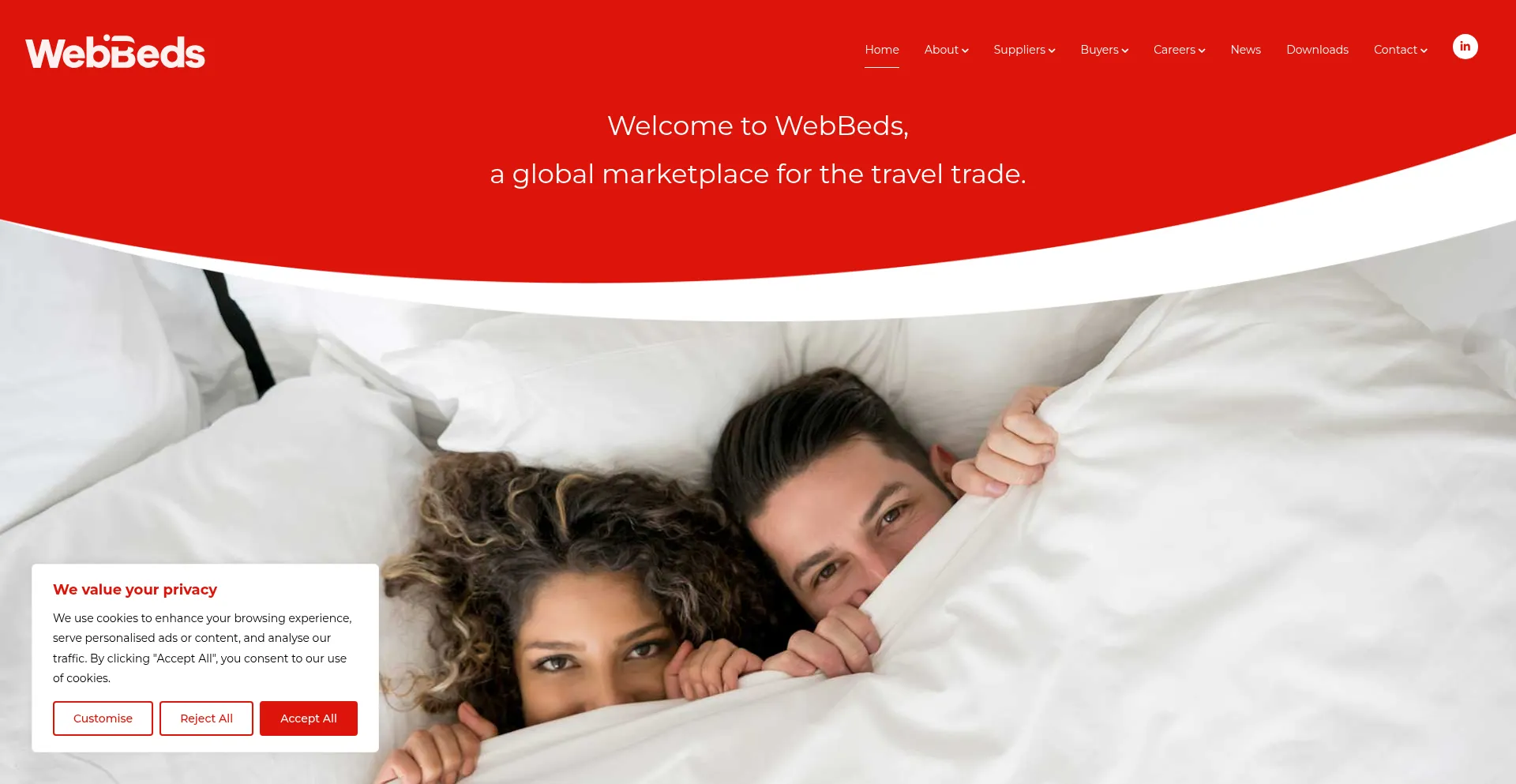 Website screenshot of Webbeds.com