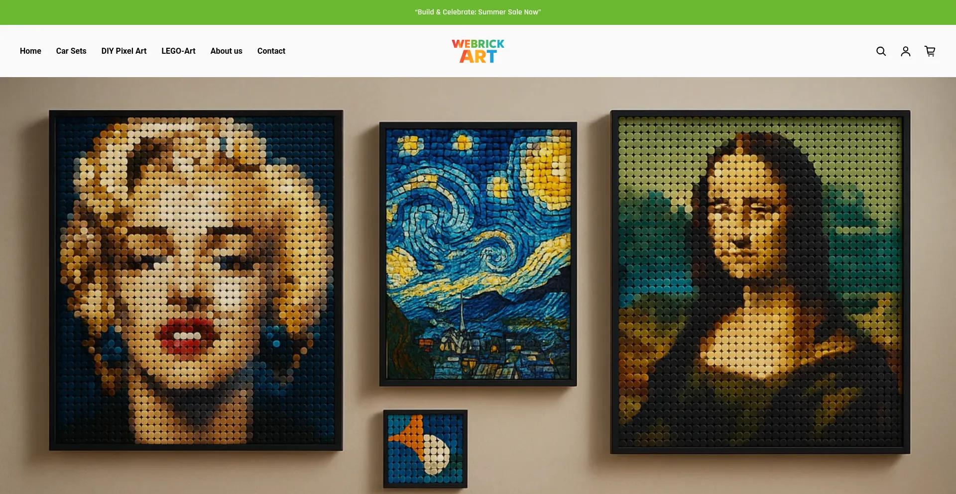 Website screenshot of Webrickart.com