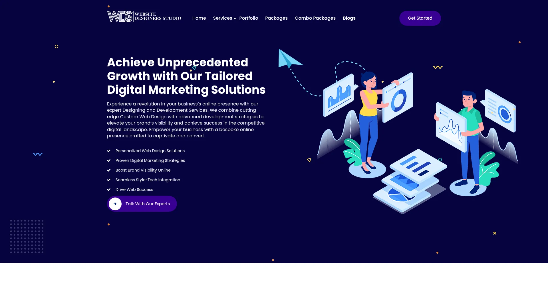 Website screenshot of Websitedesignersstudio.com