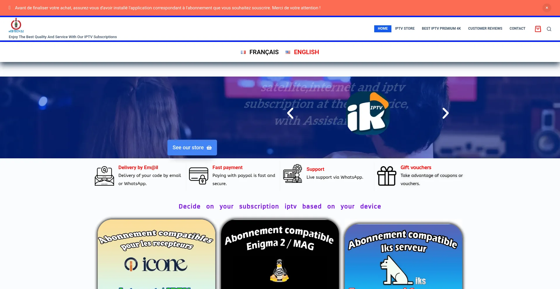 Website screenshot of Webtechsatdz.com