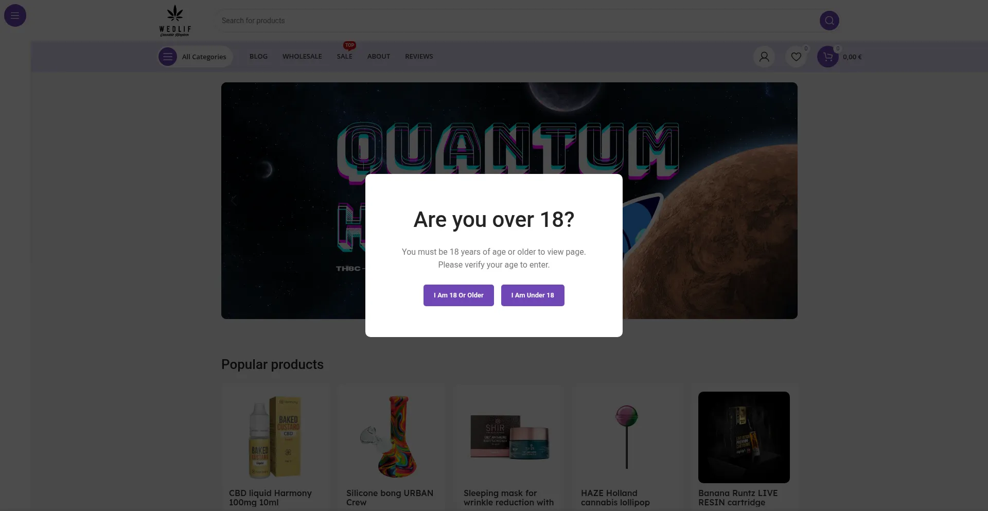 Website screenshot of Wedlif.com