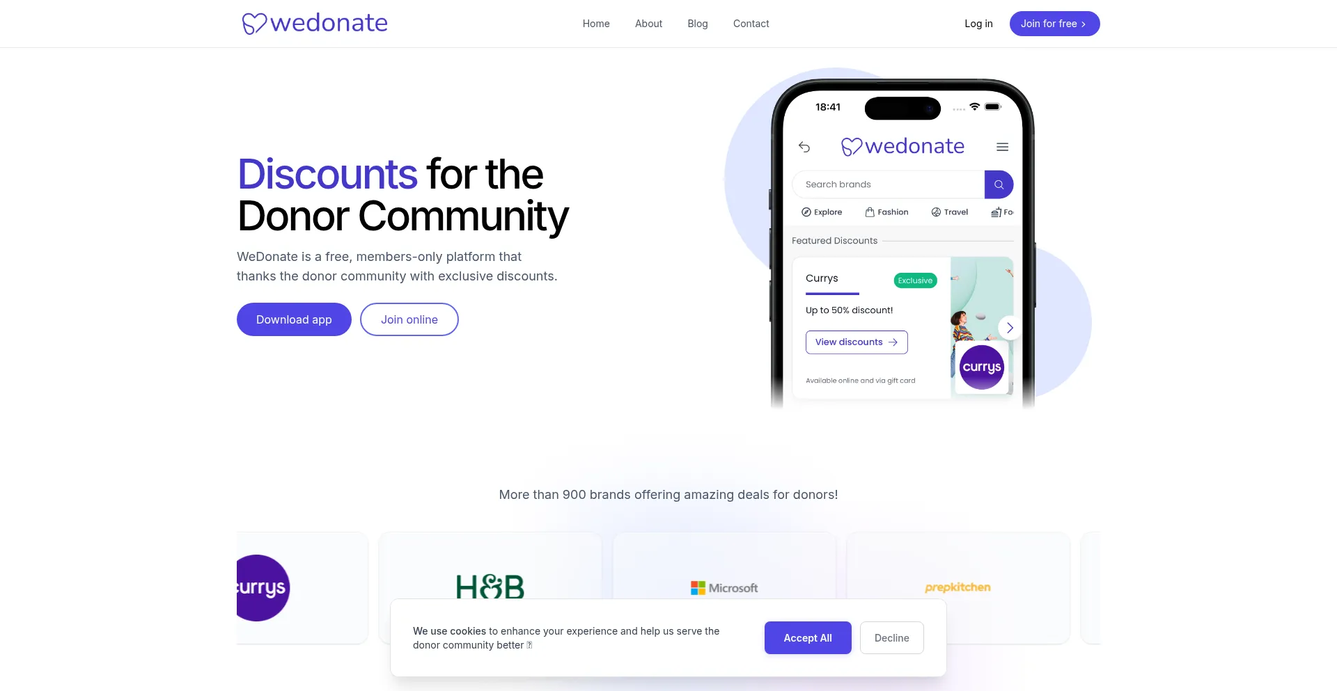 Wedonate.io Screenshot