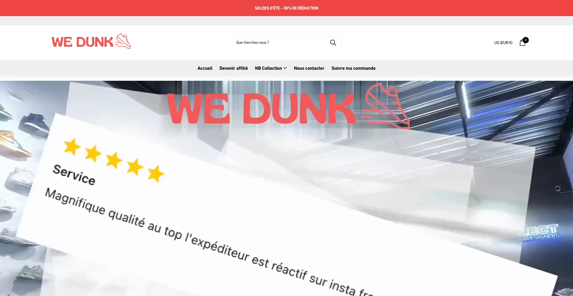 Website screenshot of Wedunk-shop.com