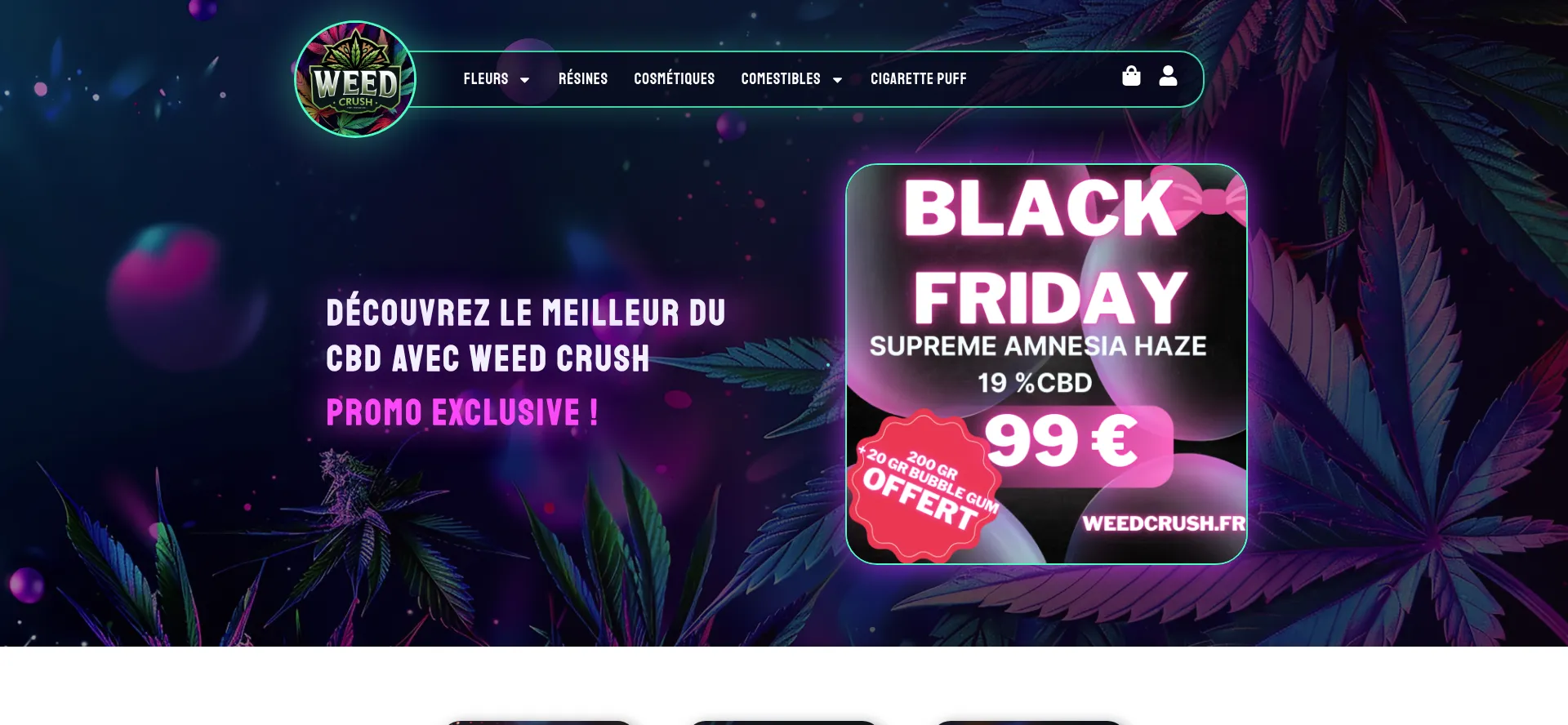 Website screenshot of Weedcrush.fr