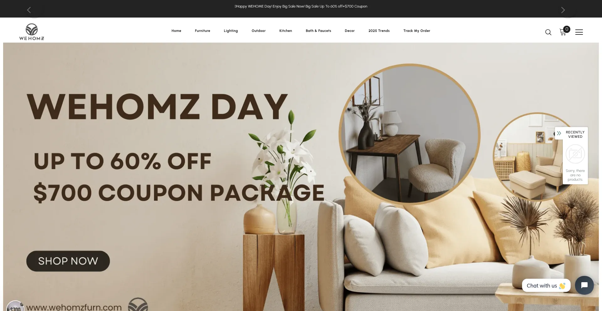 Website screenshot of Wehomzfurn.com