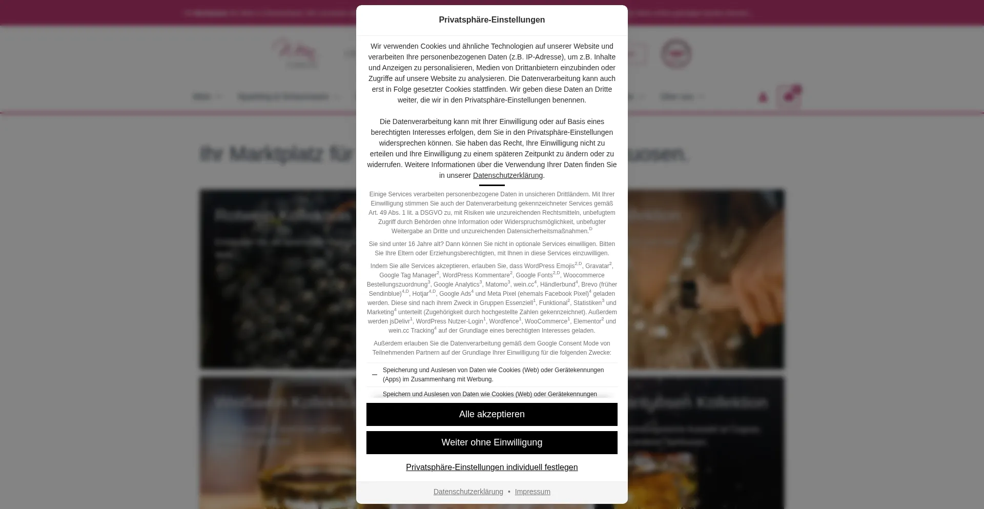 Weinkollektion.com Screenshot