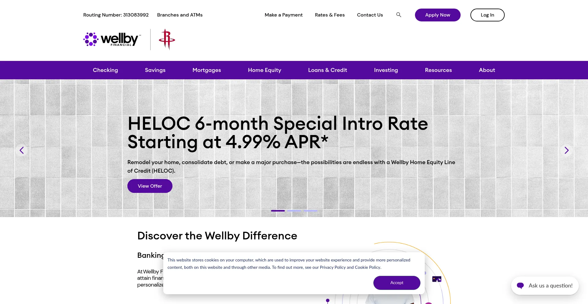 Website screenshot of Wellbyfinancial.com