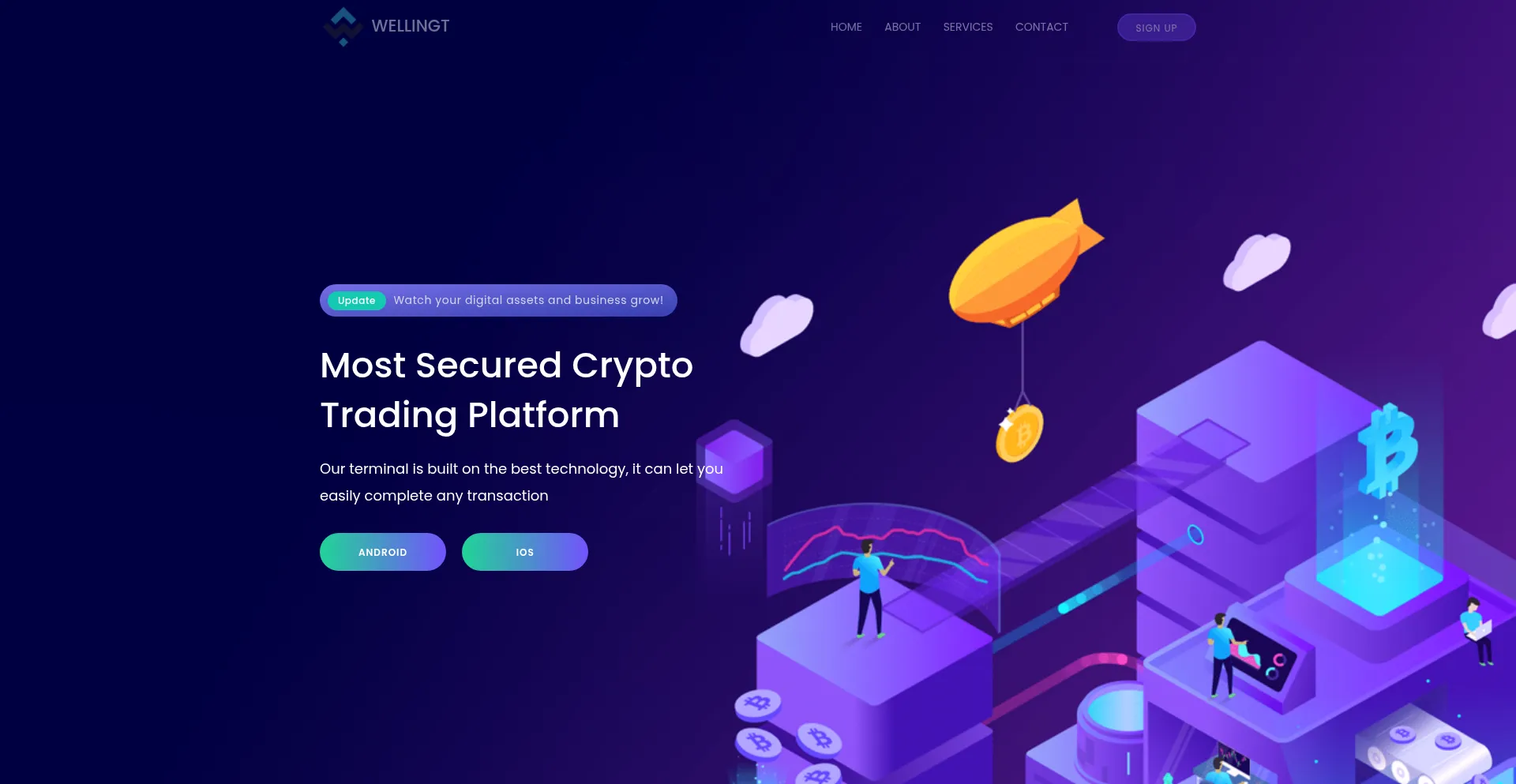 Website screenshot of Wellgtcrypto.com
