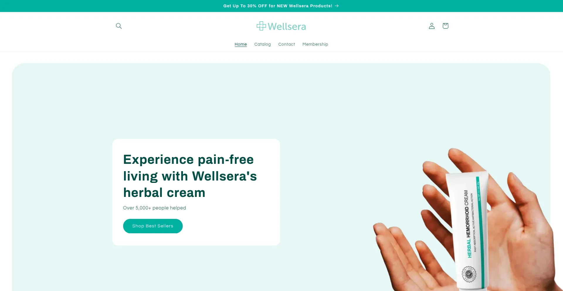 Website screenshot of Wellsera.com