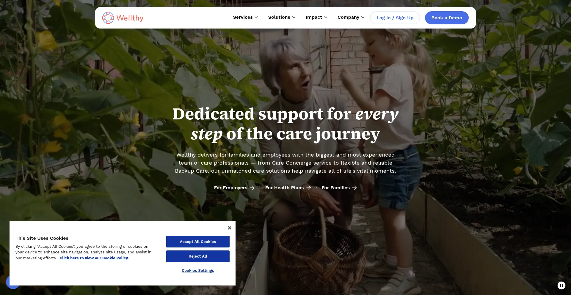 Website screenshot of Wellthy.com
