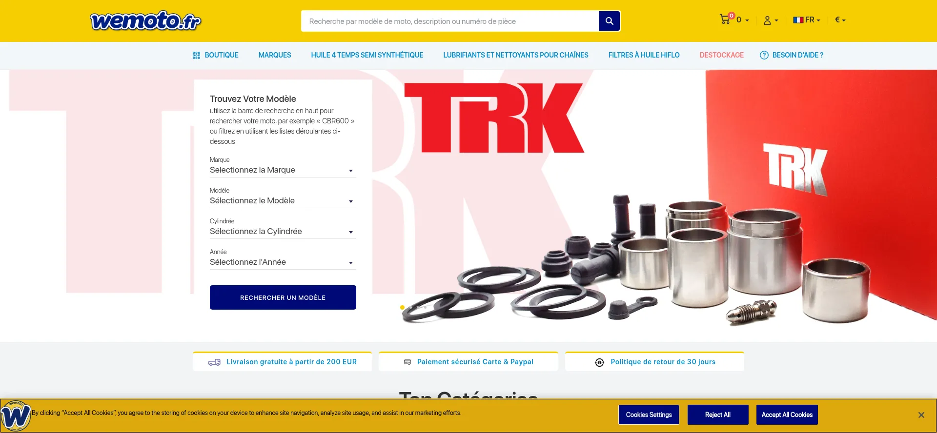 Website screenshot of Wemoto.fr