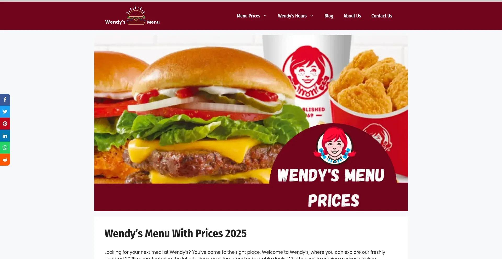 Wendys-menuwithprices.com Screenshot
