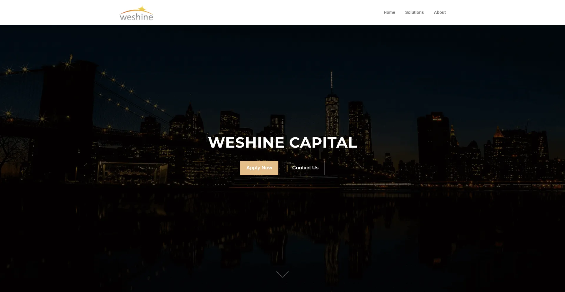 Website screenshot of Weshinecapital.com