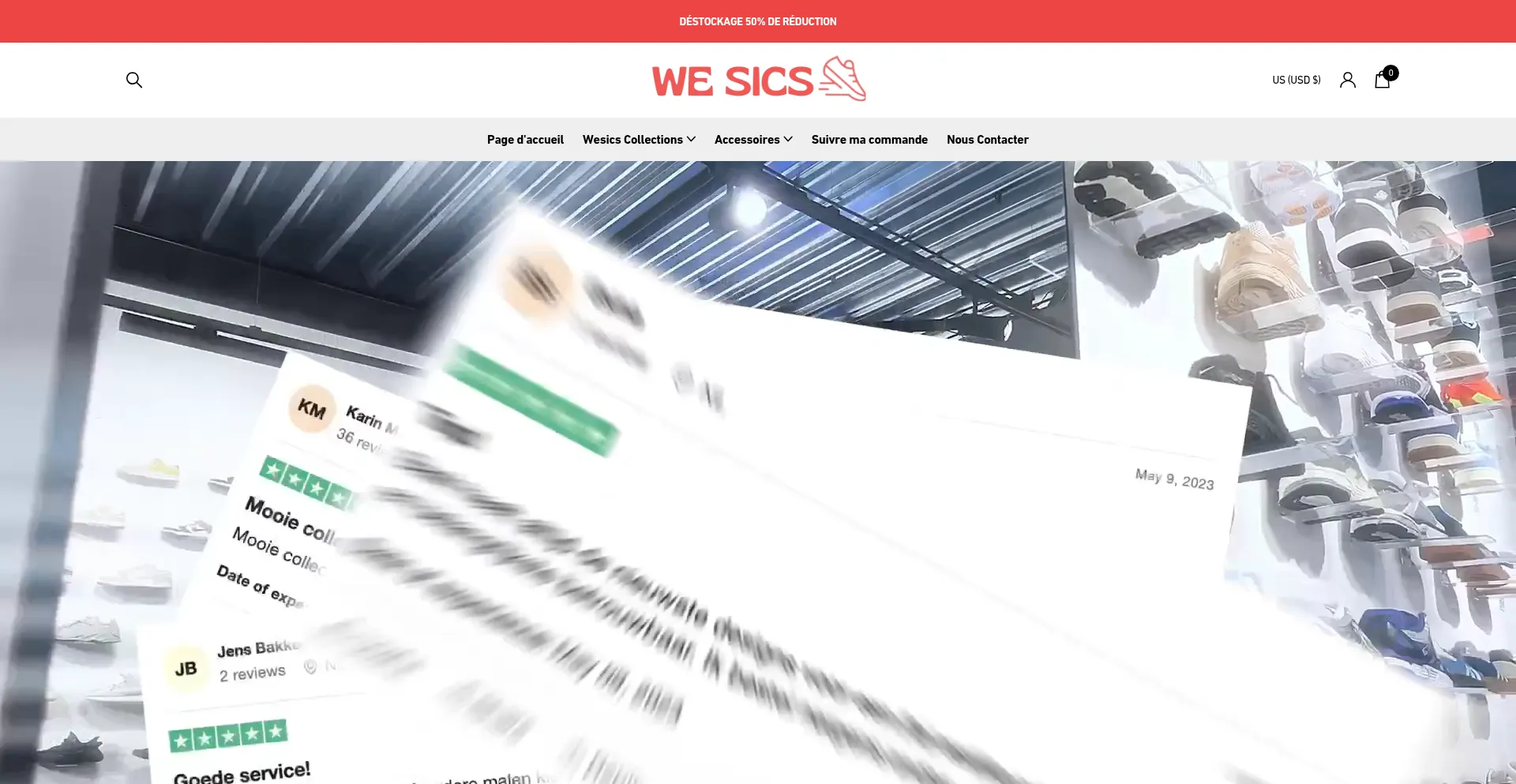 Website screenshot of Wesics-shop.com