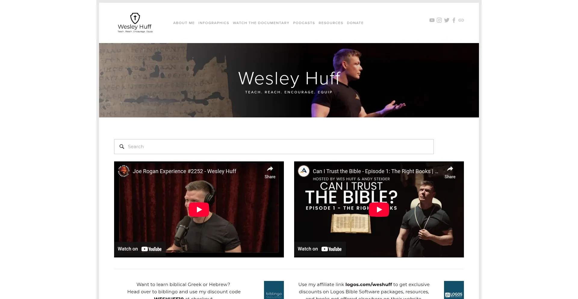 Wesleyhuff.com Screenshot